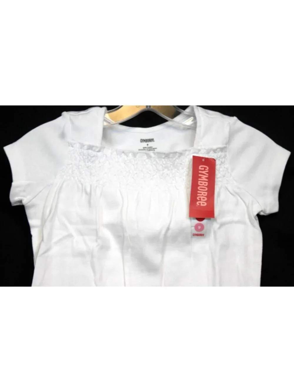 2009 Gymboree Pretty Lady Solid White Shirred Neckline T-Shirt Tee Top sz 9 NEW